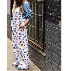 Levi's X Hello Kitty Baggy Overalls New White Denim Jeans NWT HTF S M